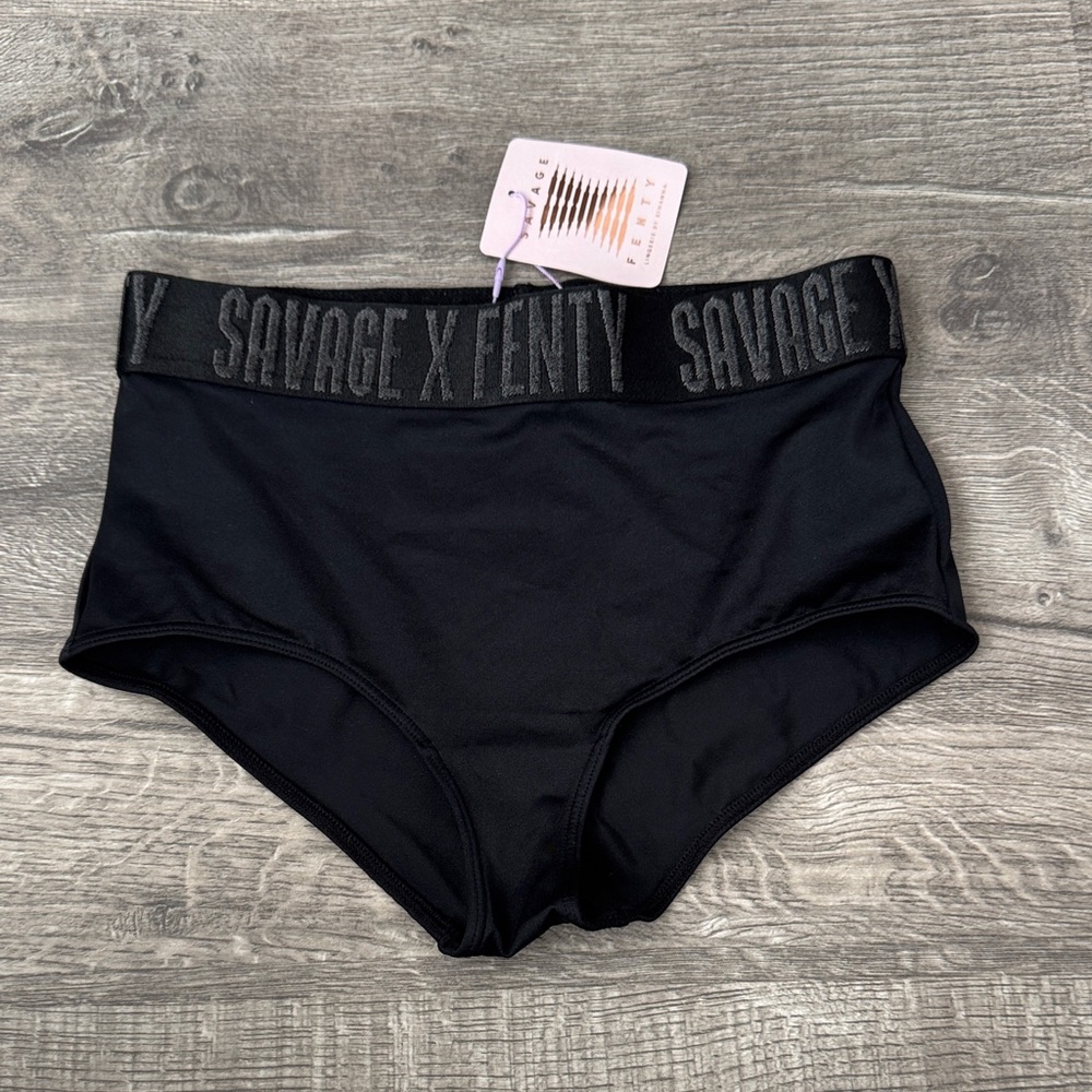 Savage X Fenty Black Logo Waist Briefs